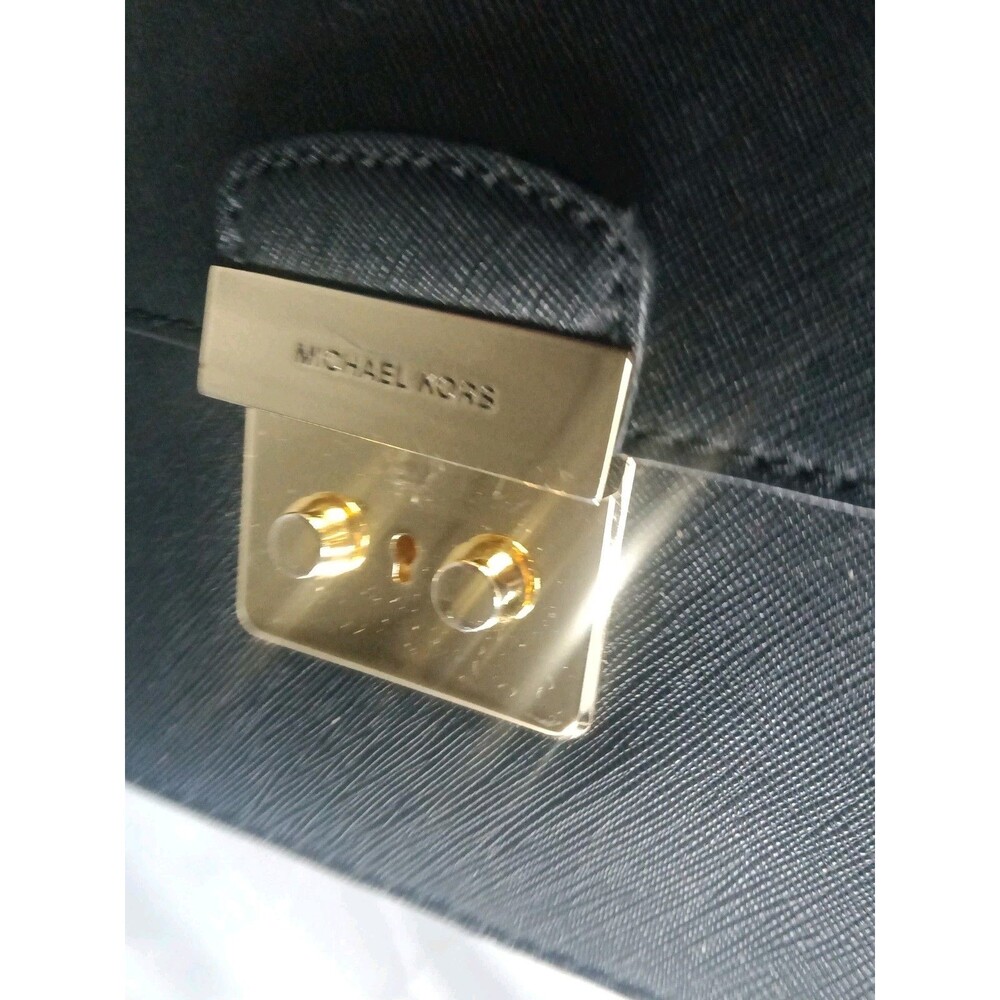 Michael Kors Brandi Medium Saffiano Leather Shoulder Bag Black - Picture 11 of 15